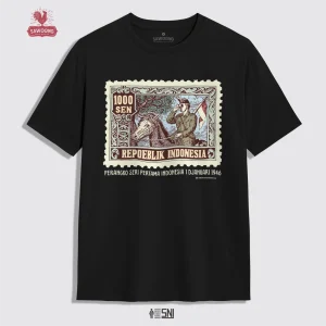 SAWOONG Kaos Premium Vintage Edisi Prangko Pertama Indonesia